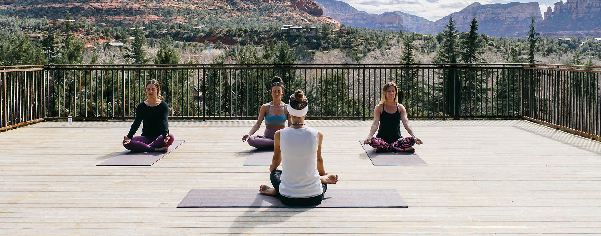 a Private Yoga exercise on the SpiritSong terrace